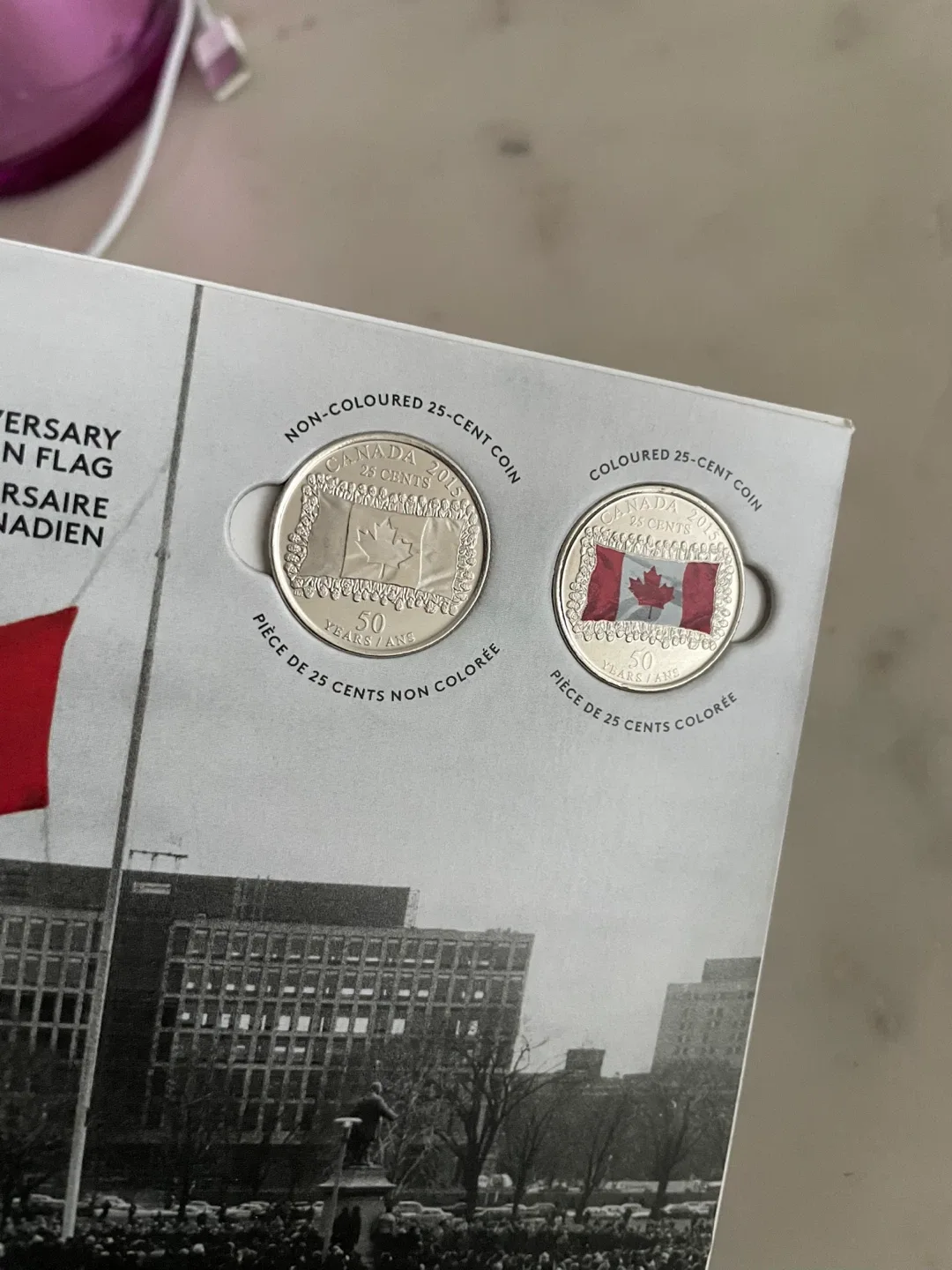 Royal Canadian Mint 50th Anniversary Canadian Flag Coin Set image indicator(2)