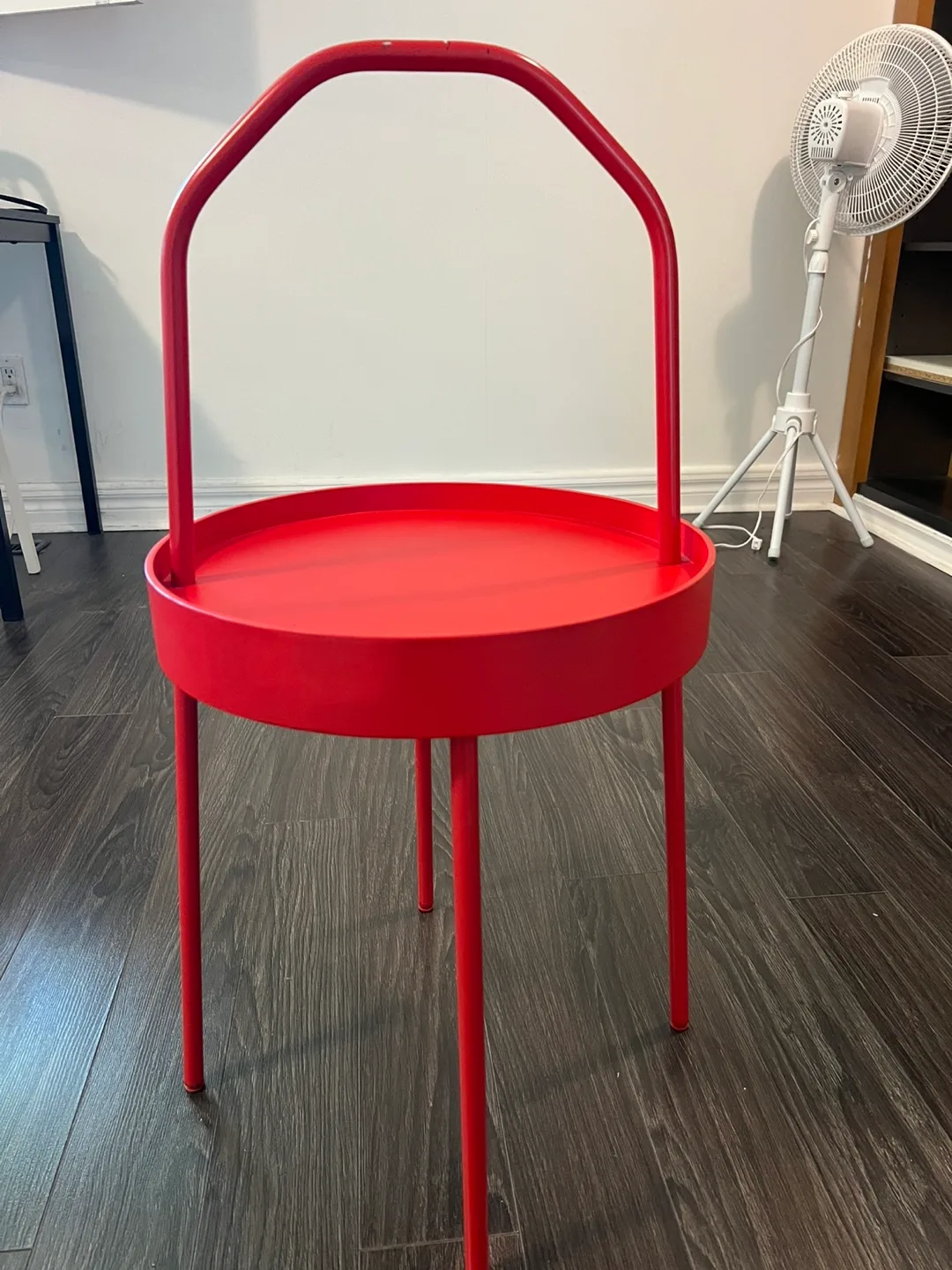 Red Side Table with Handle thumbnail