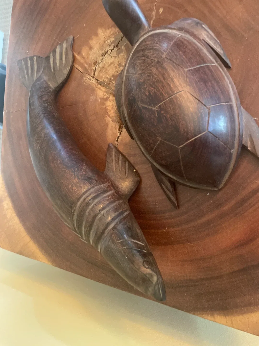 Wooden Turtle and Seal Carved Figurines image indicator(3)