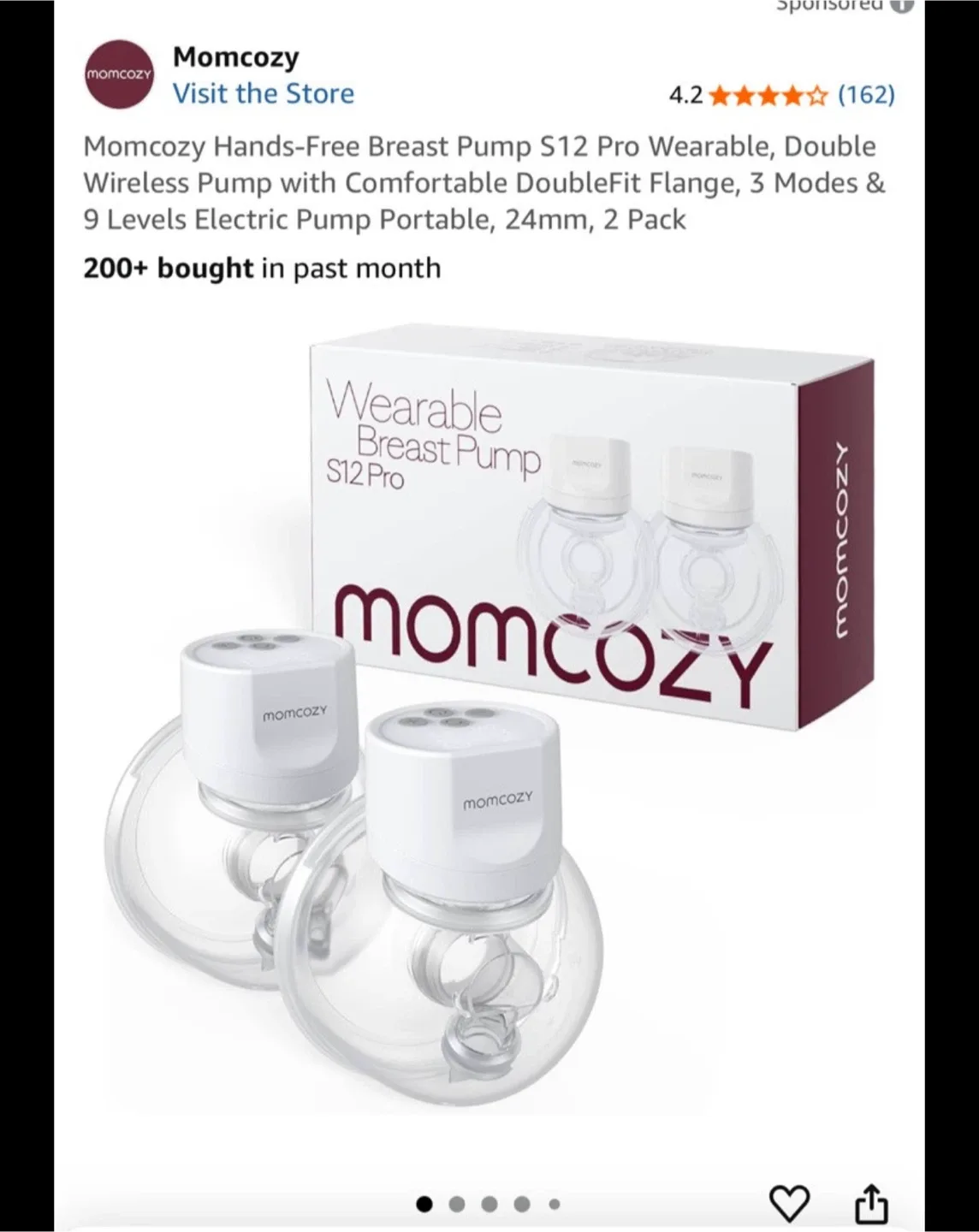 Like new - Momcozy S12 Pro Hands-Free Breast Pump thumbnail