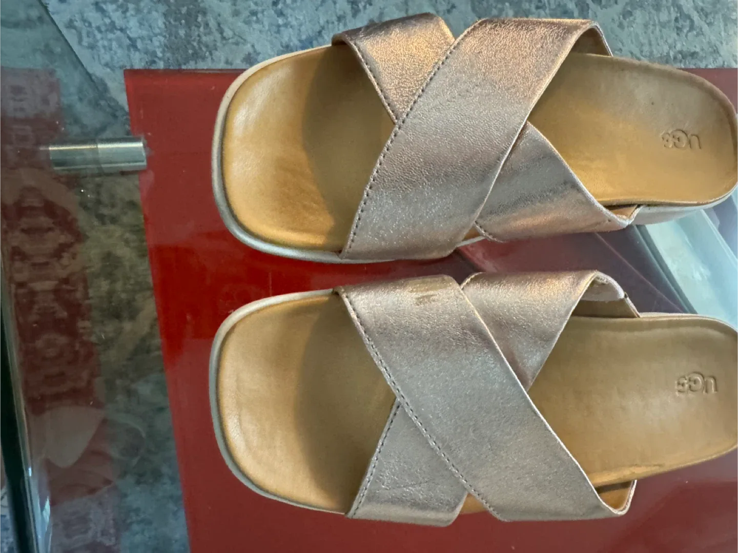 UGG Rose Gold Criss Cross Sandals thumbnail
