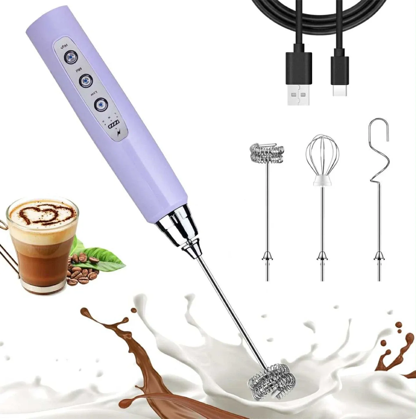 YUSWKO USB Electric Milk Frother - New in Box! image indicator(4)