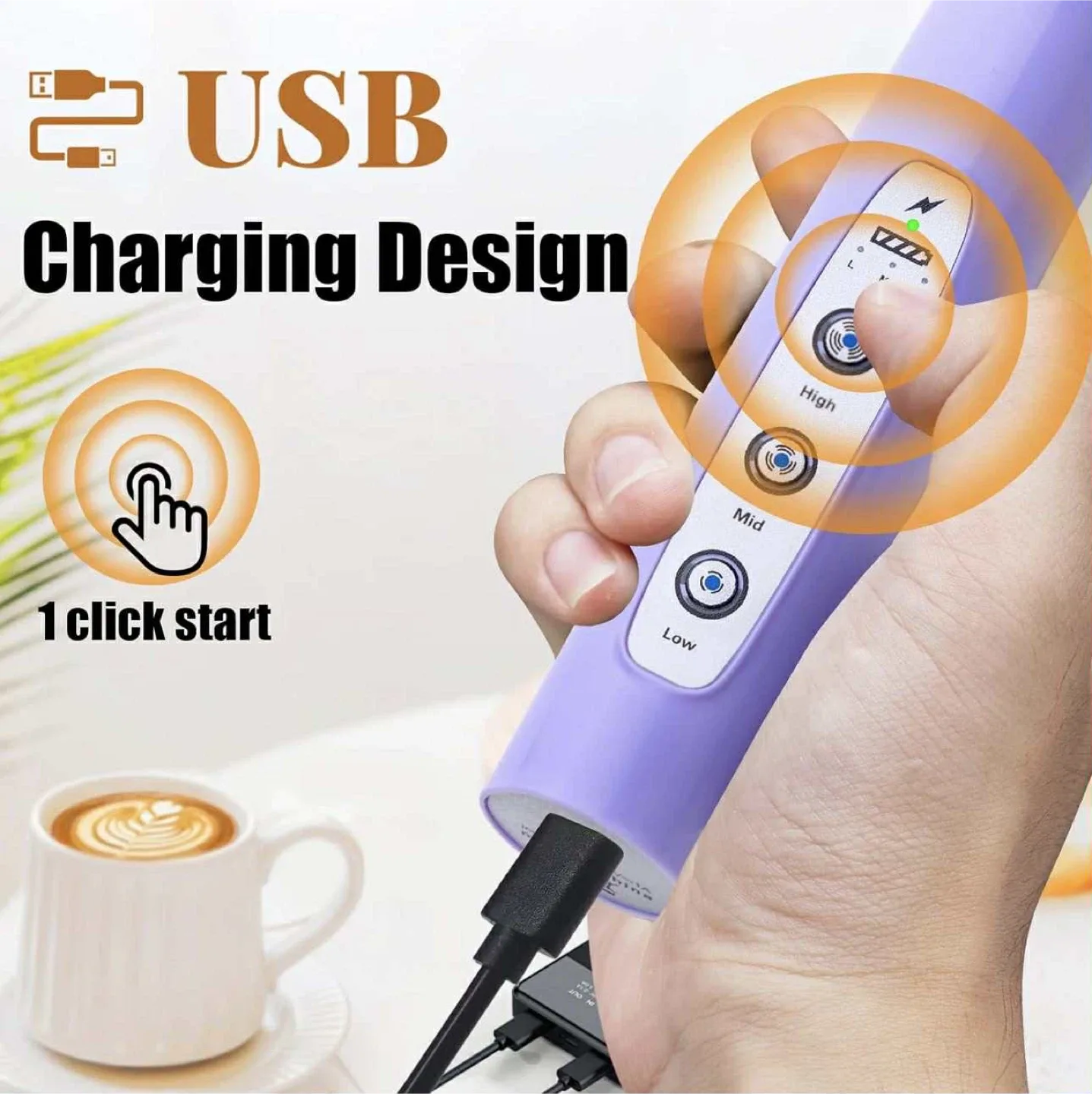 YUSWKO USB Electric Milk Frother - New in Box! image indicator(3)