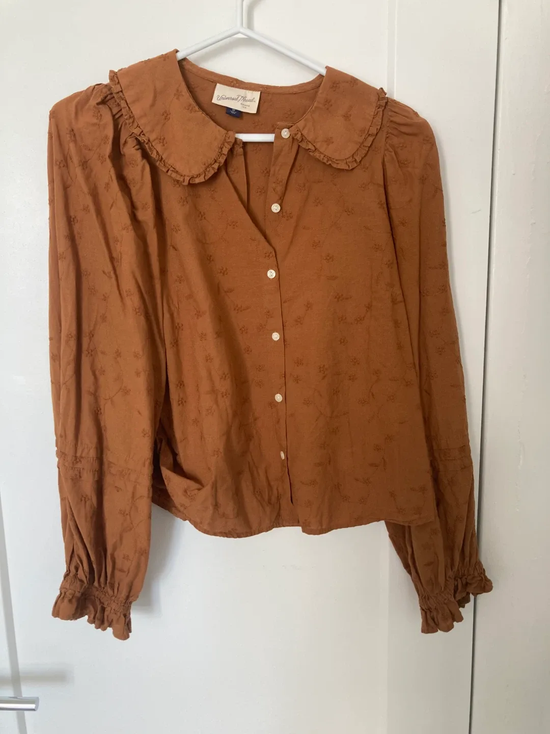 Universal Thread Brown Floral Blouse - Size M thumbnail