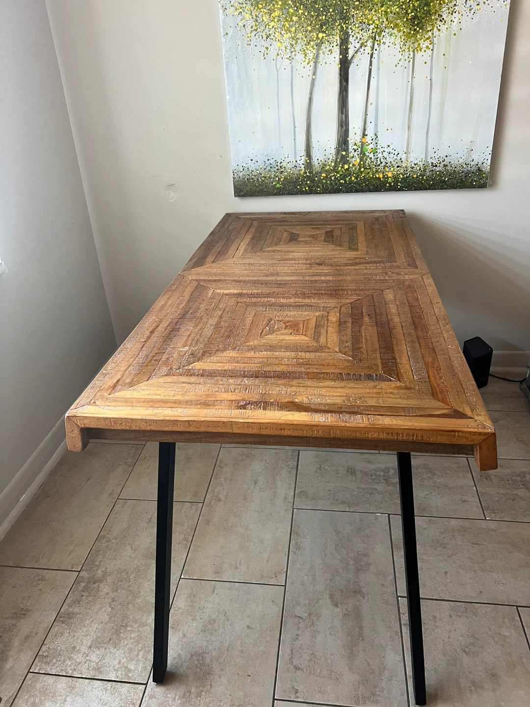 Wood Dining Table with Black Legs