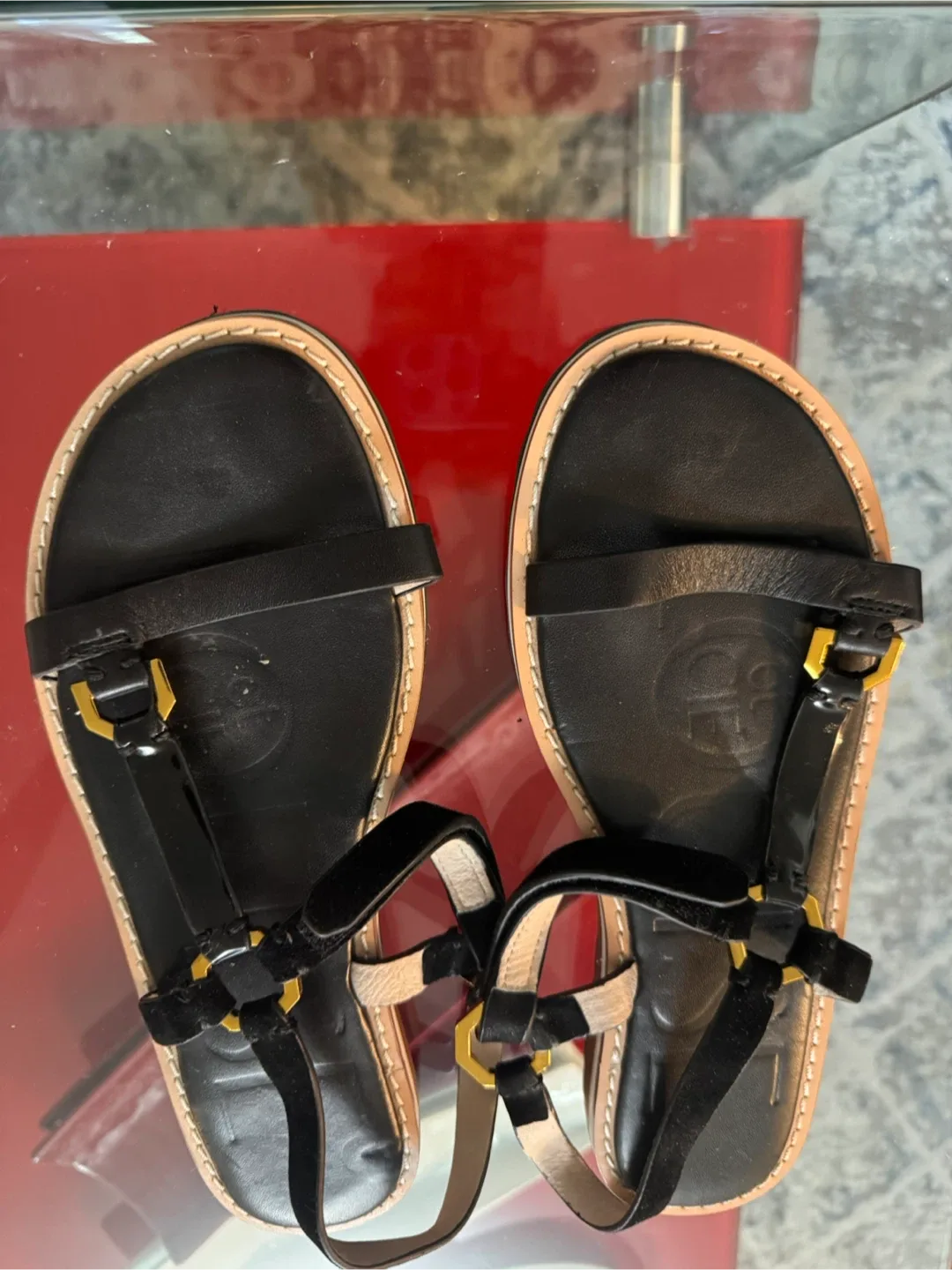 Louise et Cie Black Leather Sandals - Size 7.5 thumbnail