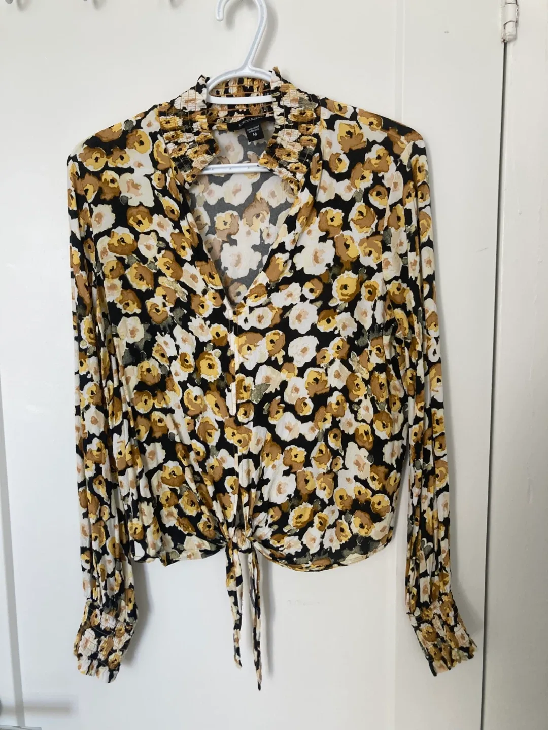 Karen Kane Floral Tie-Front Blouse - Size M thumbnail