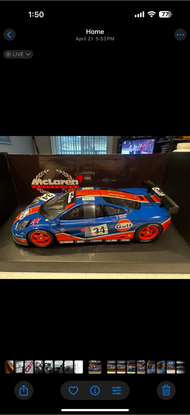 McLaren F1 GTR Gulf #34 1:18 Diecast Model Car - photo 3