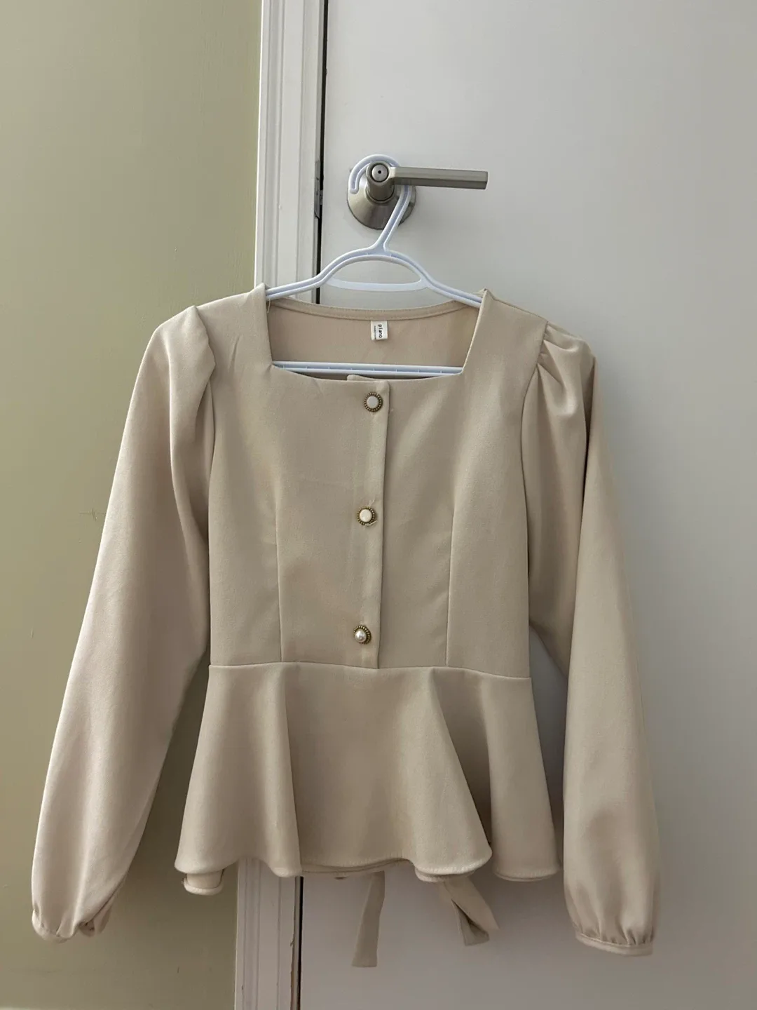 Beige Peplum Top thumbnail