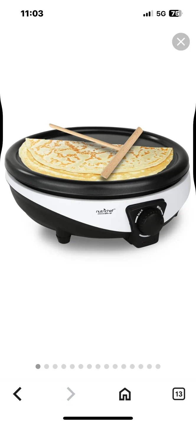 Nutrichef Crepe Maker - PKCYM15 thumbnail