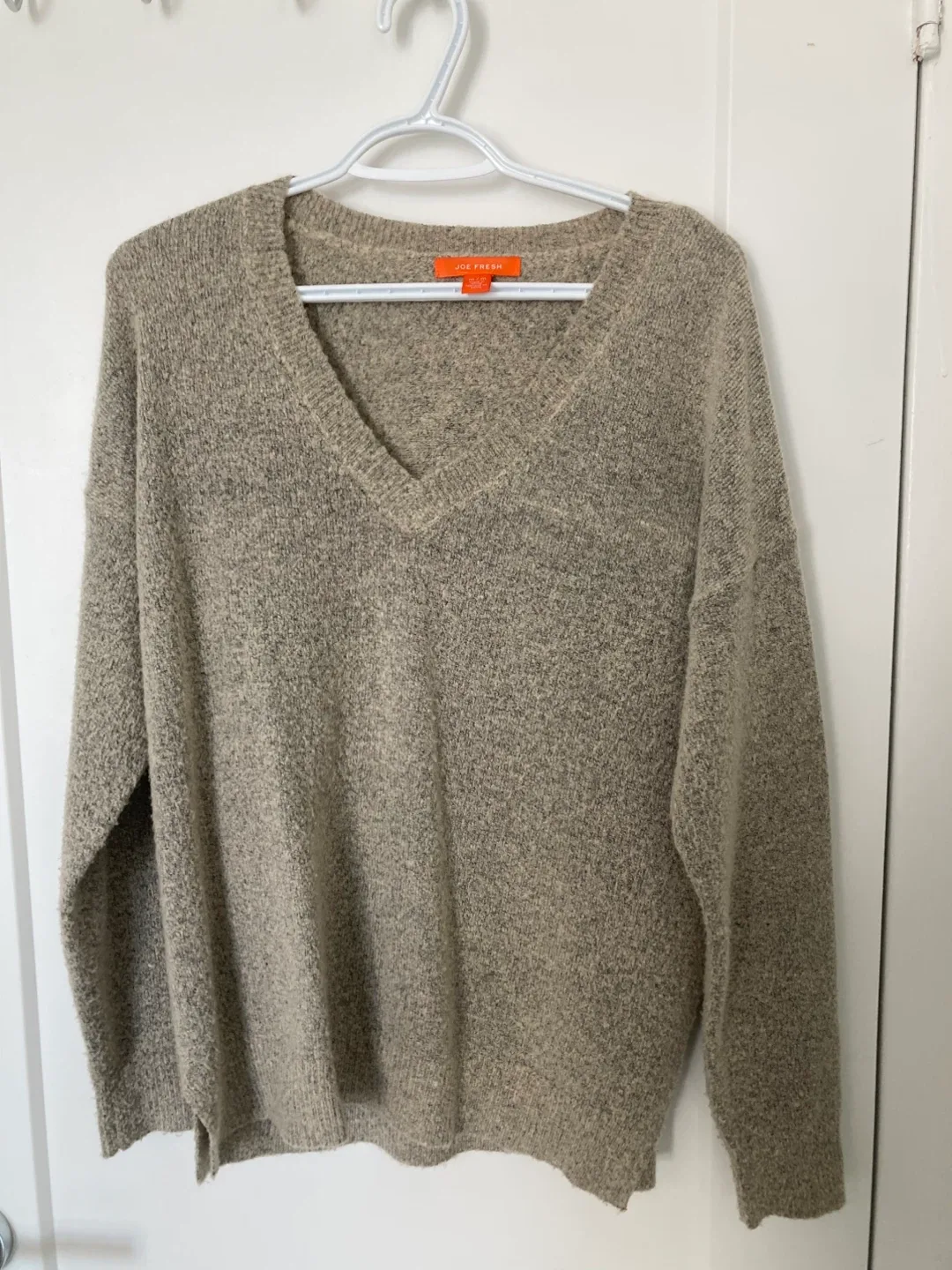 Joe Fresh Beige V-Neck Sweater - Size S thumbnail