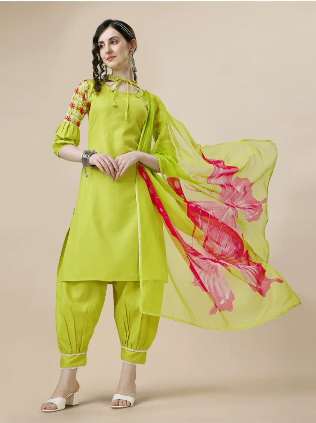 Lime Green Salwar Kameez Suit thumbnail