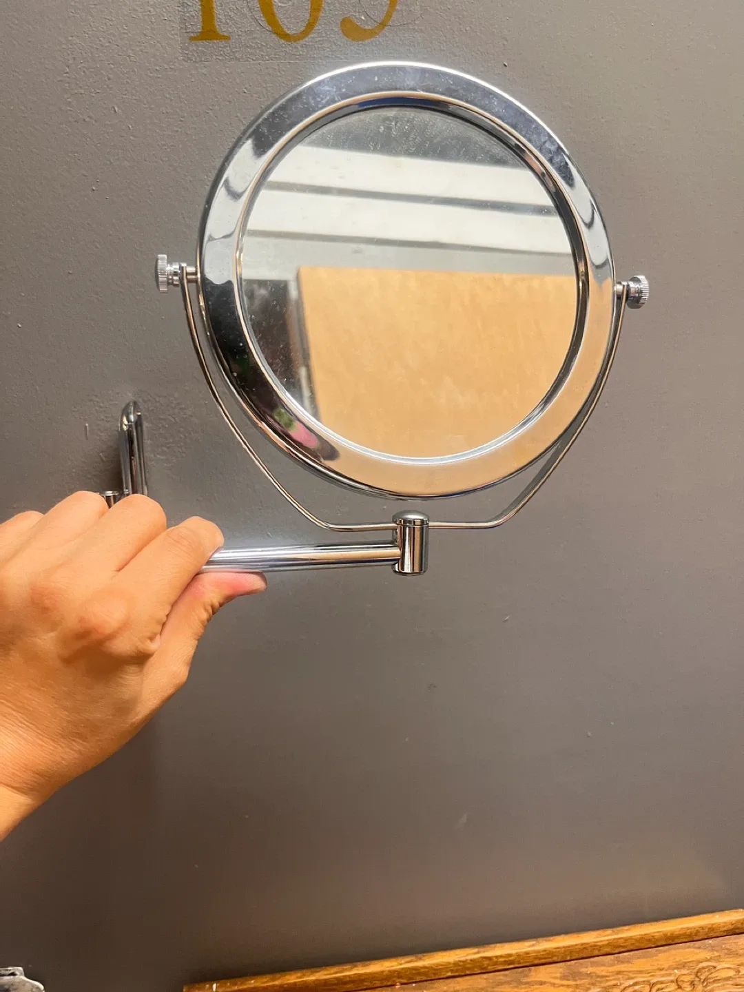 Chrome Wall Mount Makeup Mirror thumbnail