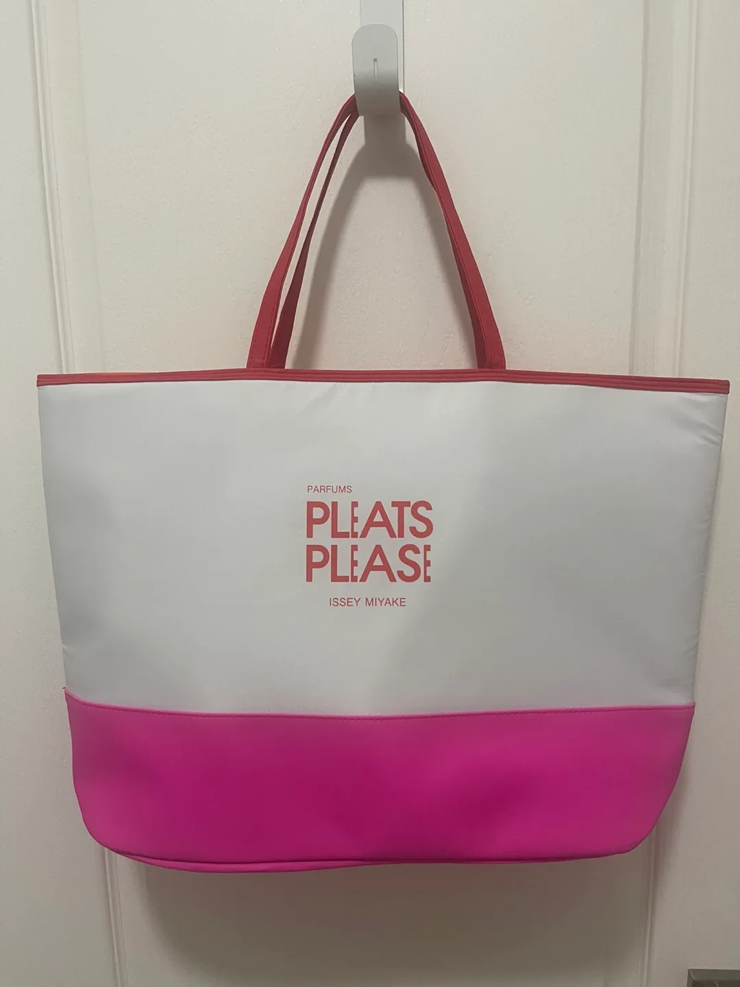 Promotional Large Pink & White Tote Bag thumbnail