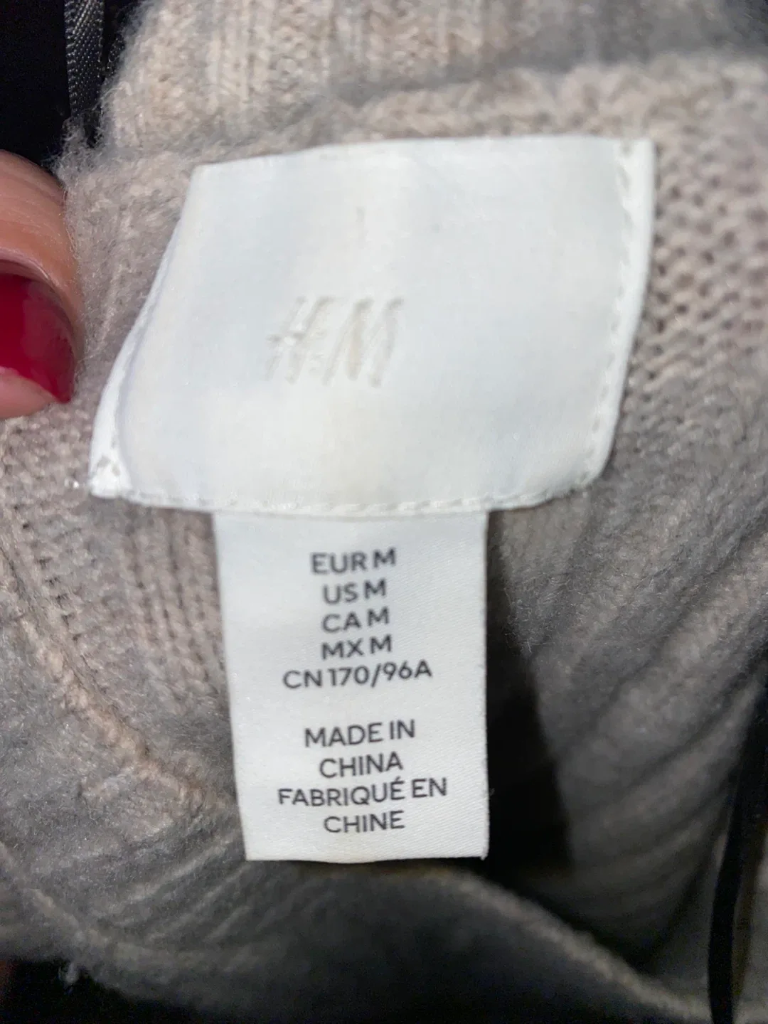 H&M Beige Ribbed Knit Dress - Size M image indicator(3)