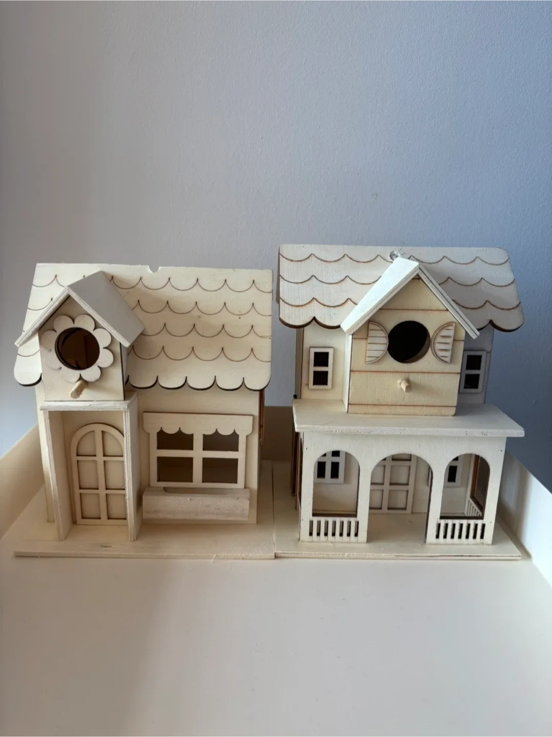 2 Wooden Houses / Unfinished Bird House for DIY Project thumbnail