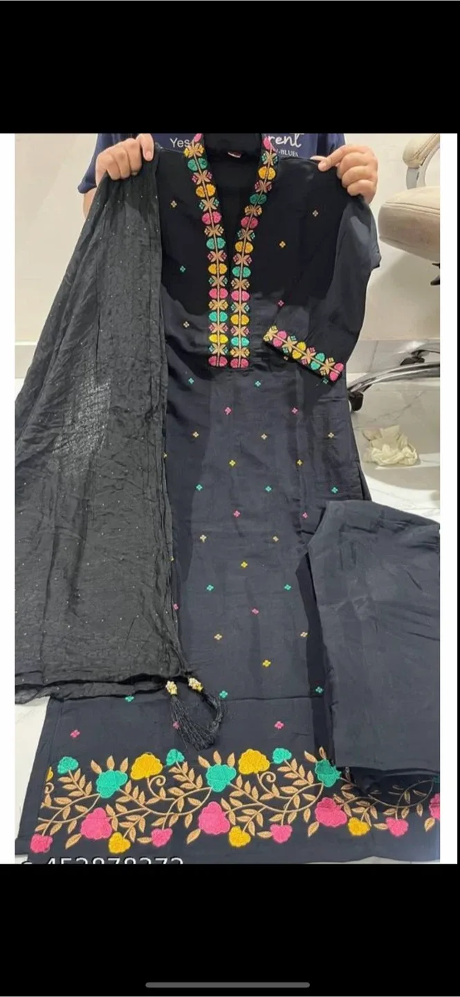 Black Embroidered Salwar Kameez Suit thumbnail