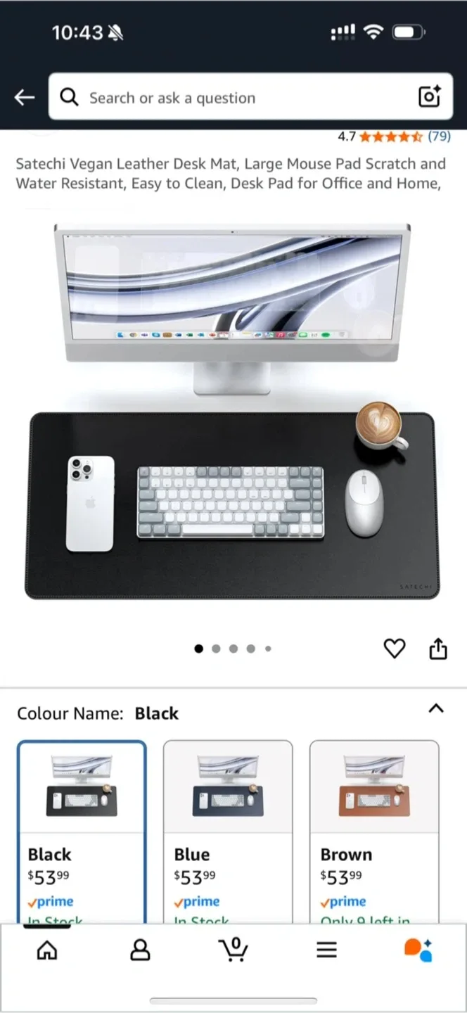 Satechi Eco Leather Desk Mat - Black thumbnail