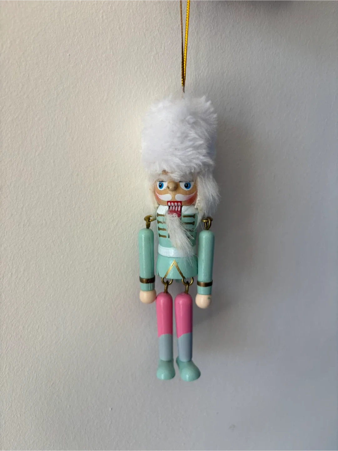 Nutcracker tree Ornament, 5.5” tall - blue & pink tone thumbnail