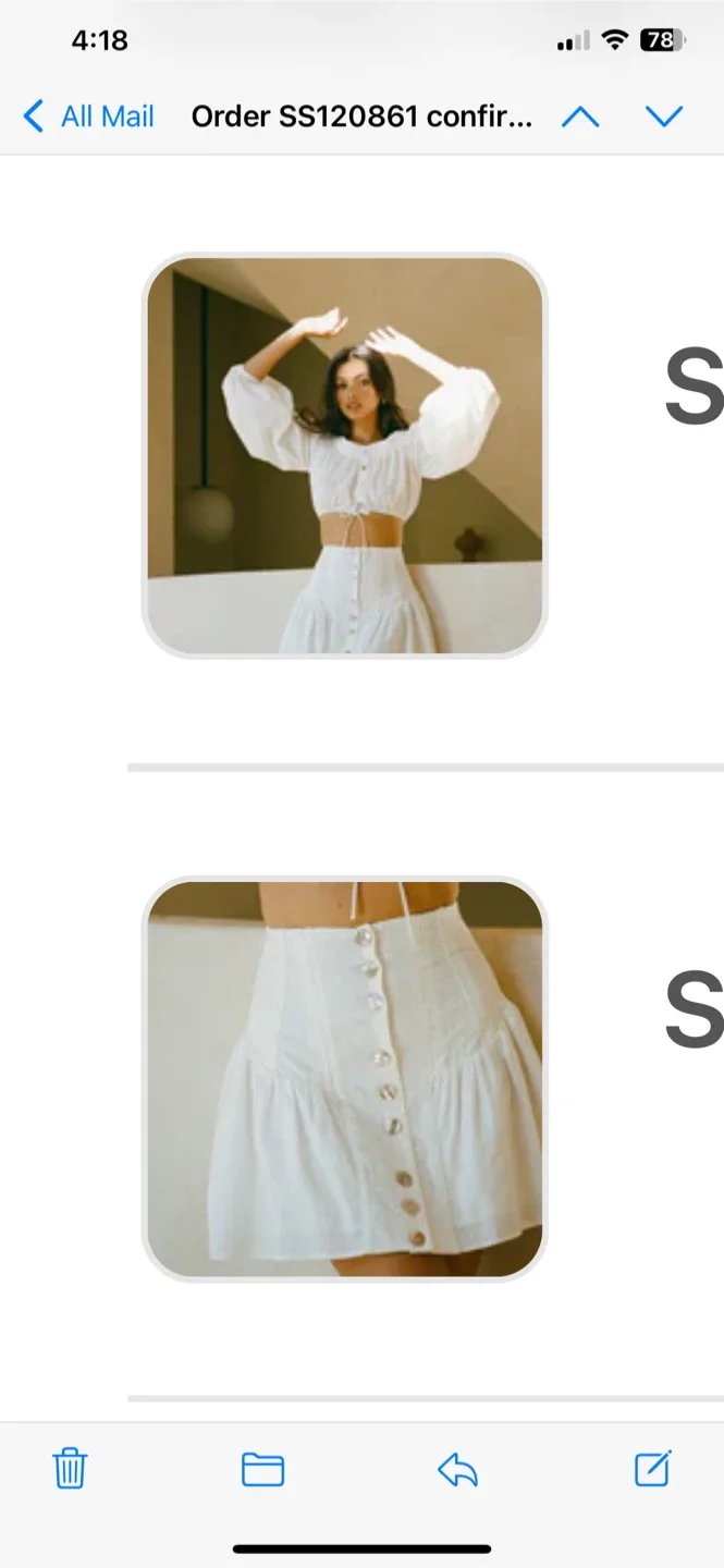 Sabo Skirt White Two-Piece Set - Size L image indicator(6)