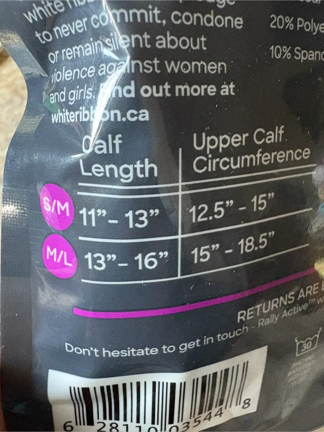 Rally Active Activated Charcoal Bamboo Calf Sleeve - S/M image indicator(3)