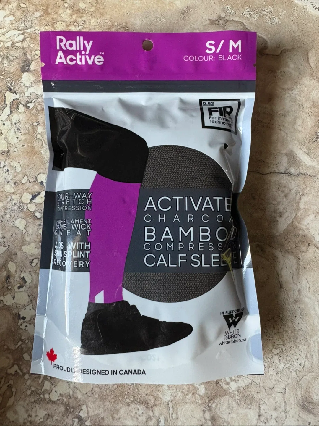 Rally Active Activated Charcoal Bamboo Calf Sleeve - S/M thumbnail