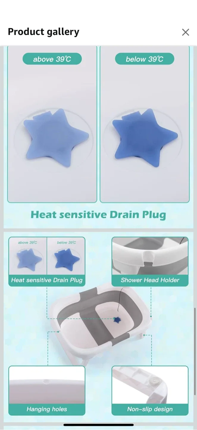 Foldable Baby Bathtub with Temperature Display thumbnail