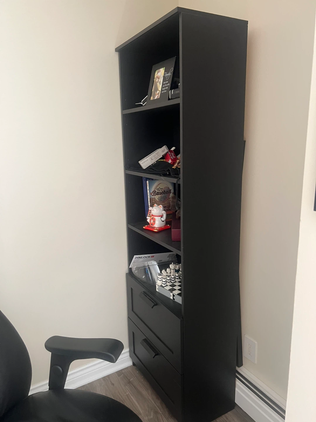 Black Bookcase with Drawers - photo 2