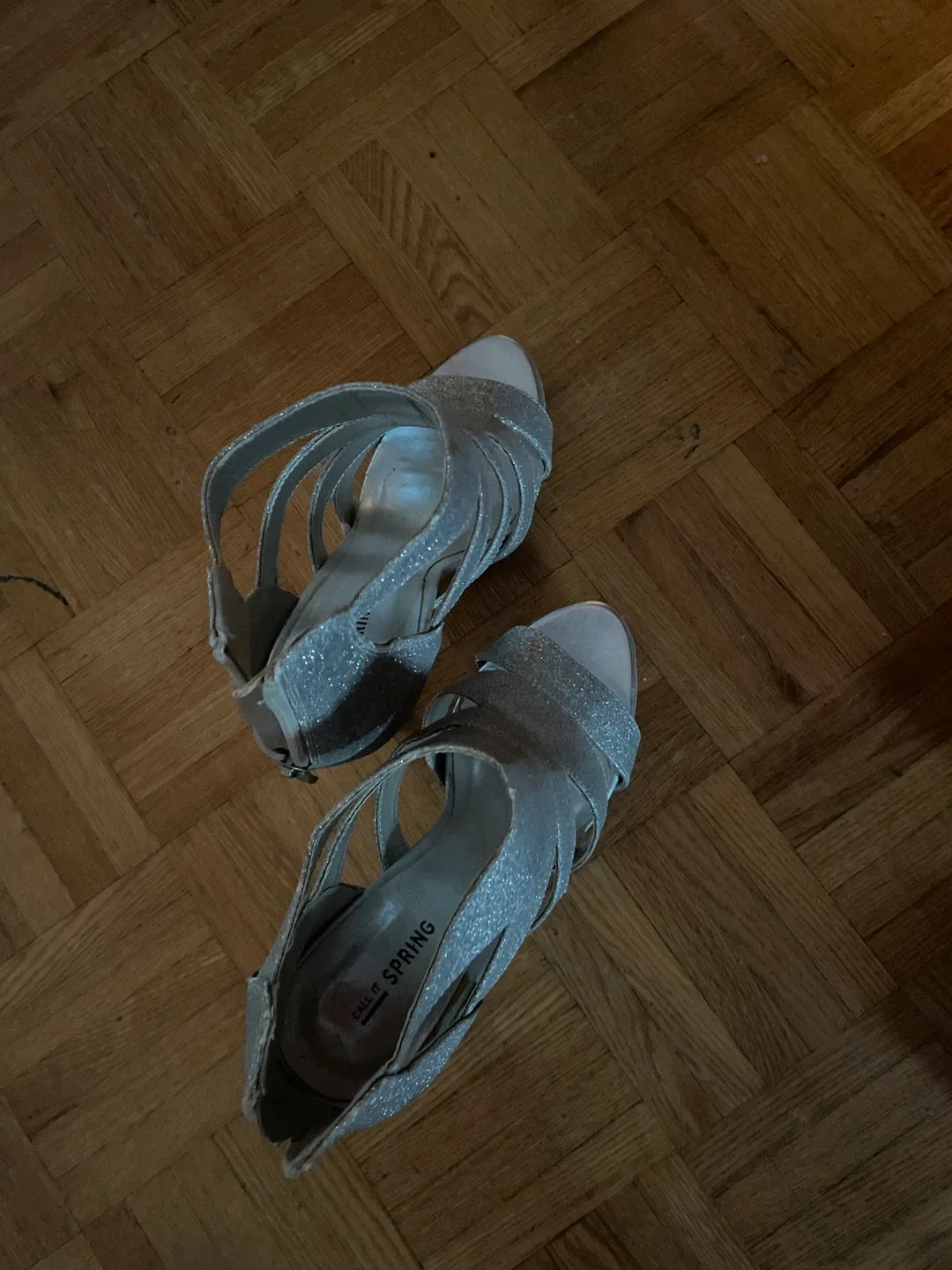 Call It Spring Silver Heels, Size 9 thumbnail