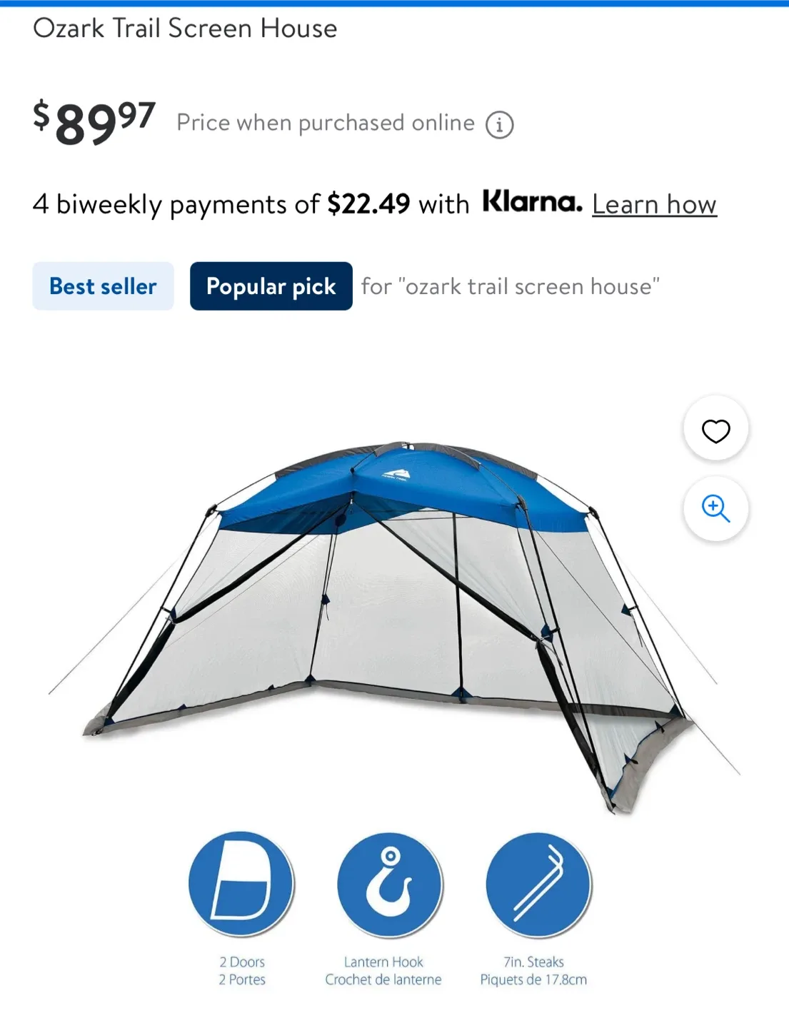 Ozark Trail Screen House, 13 x 9 ft image indicator(5)