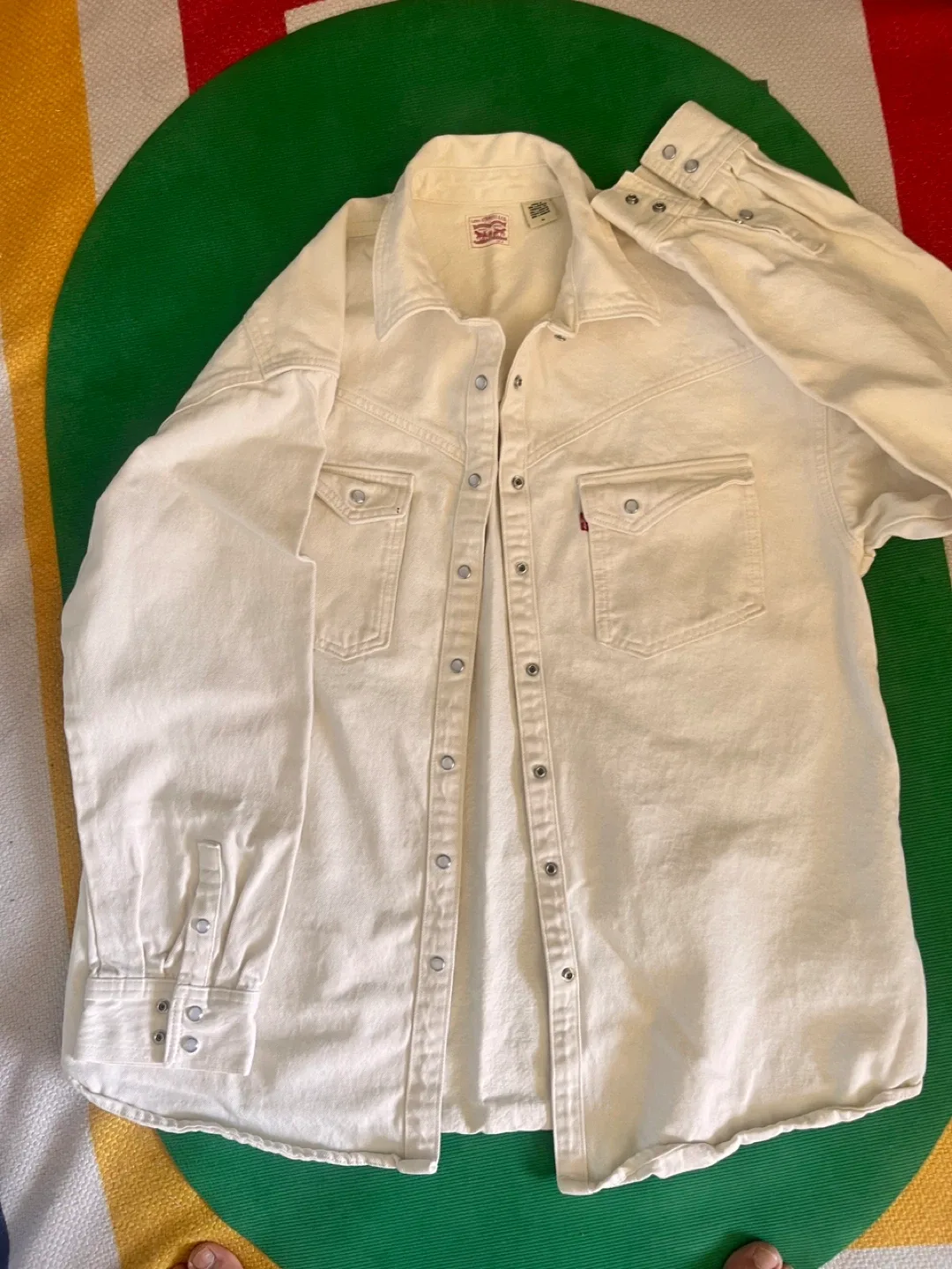Levi Strauss & Co. White Western Shirt - Size M thumbnail