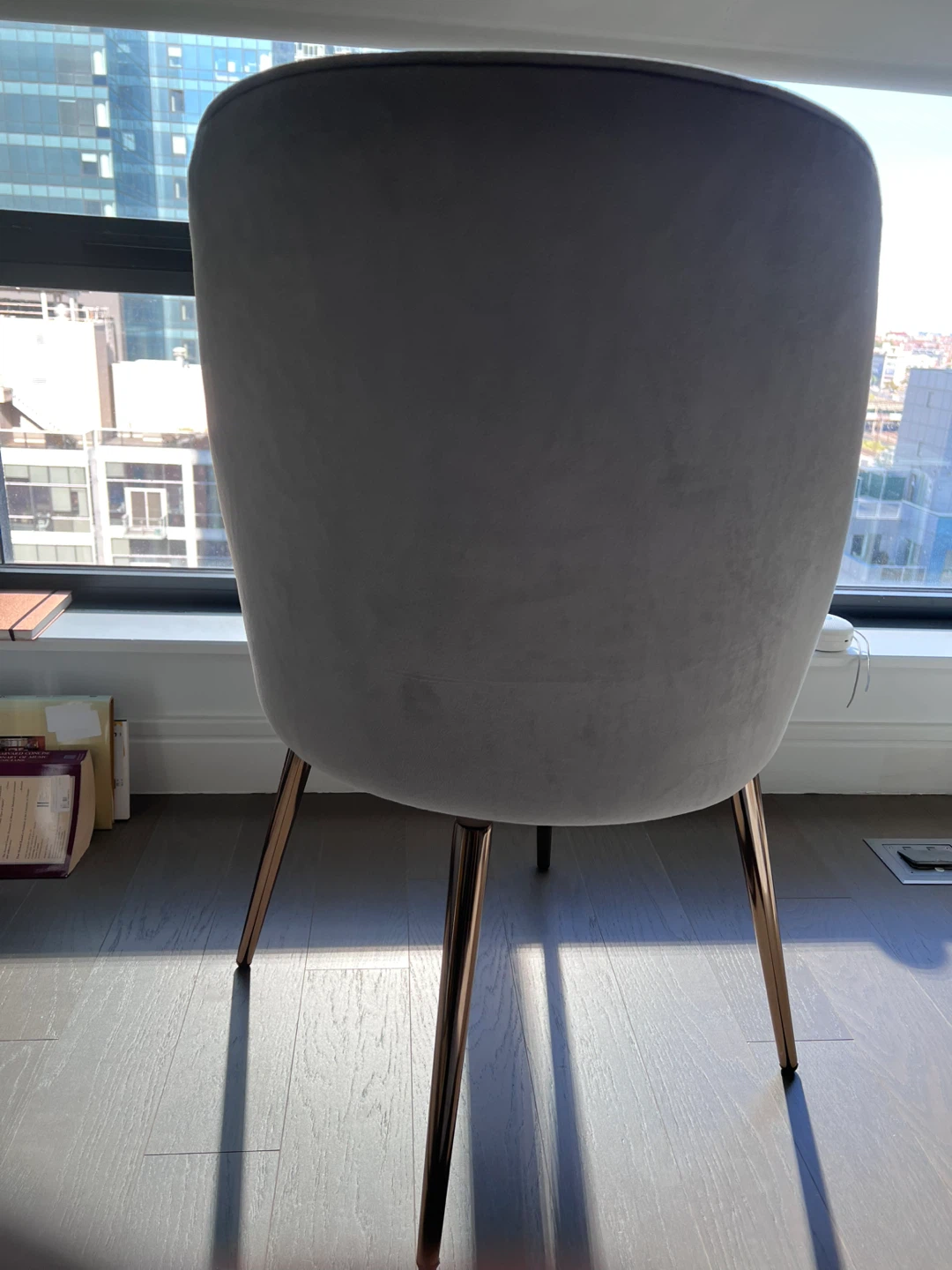 Mid-Century Swivel Office Chair Pewter Velvet - photo 3