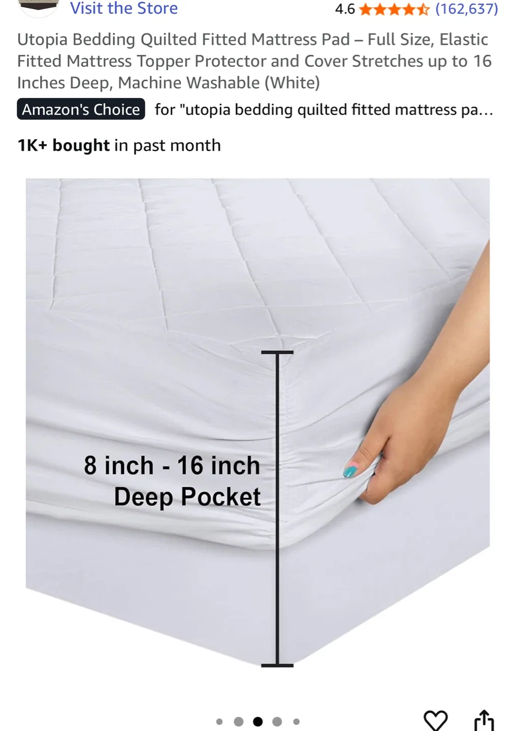 Utopia Mattress Pad  (queen full and twin)  NEW image indicator(3)