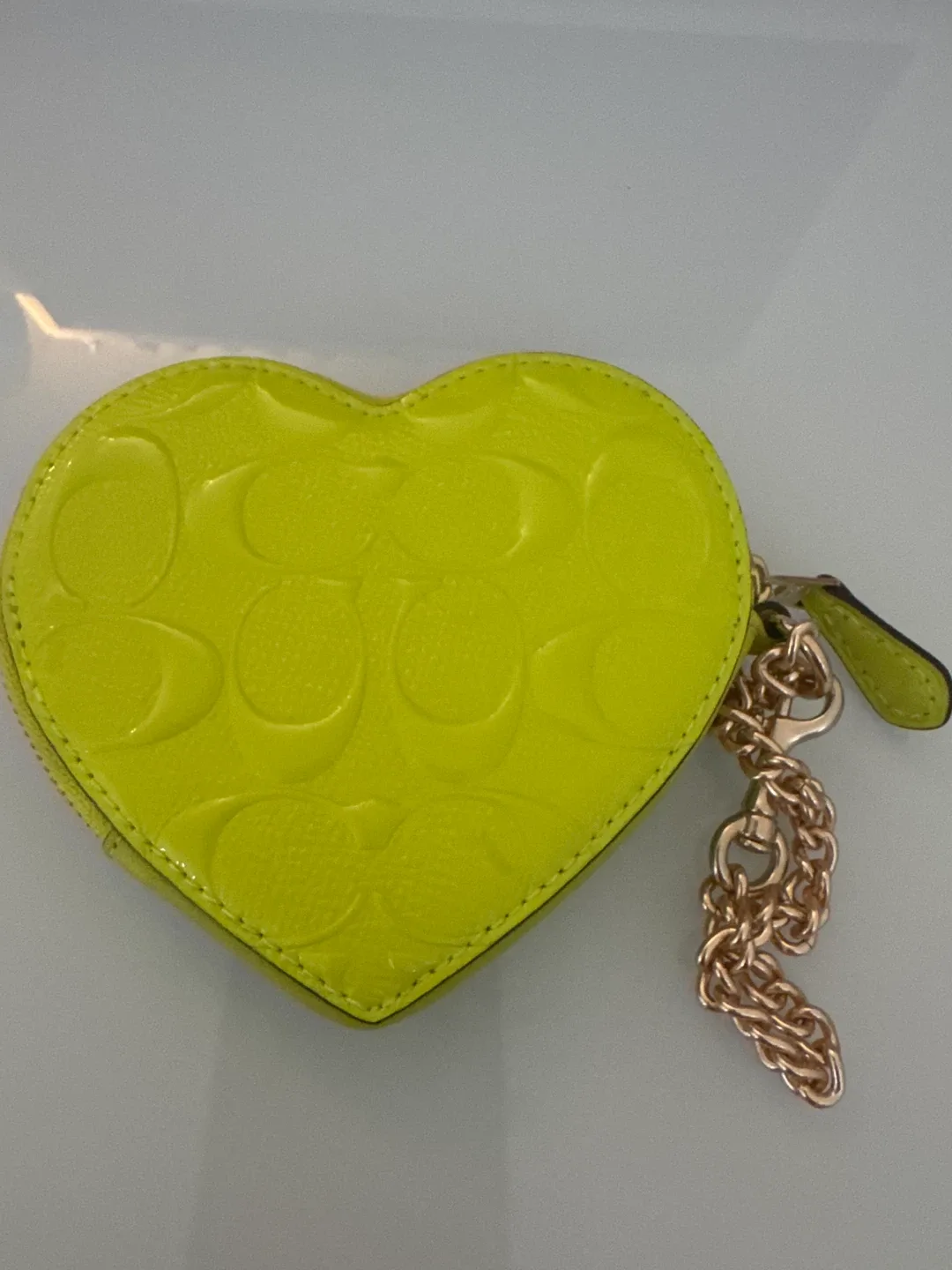Coach Heart Coin Purse - Neon Yellow image indicator(2)