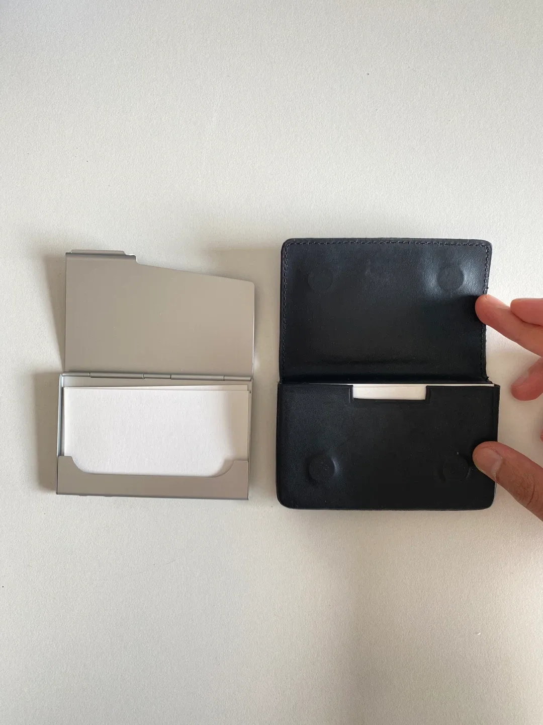 Leather & Metal Business Card Holders - Set of 2 image indicator(2)