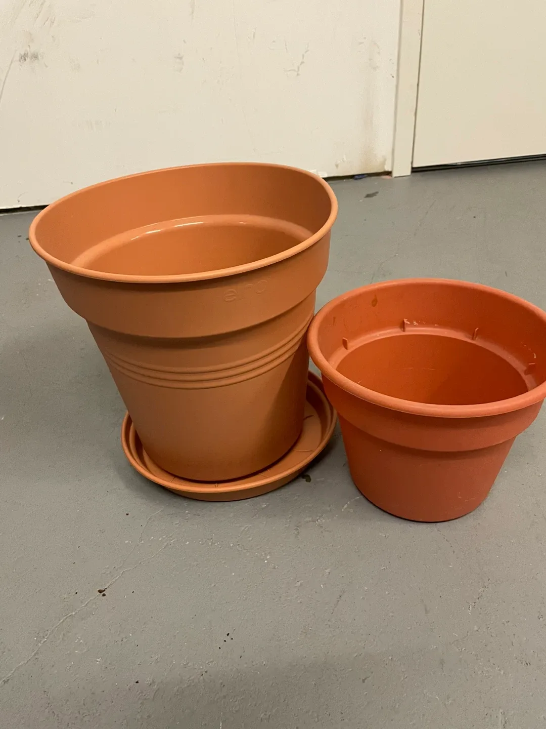 Two Terracotta Plastic Plant Pots thumbnail