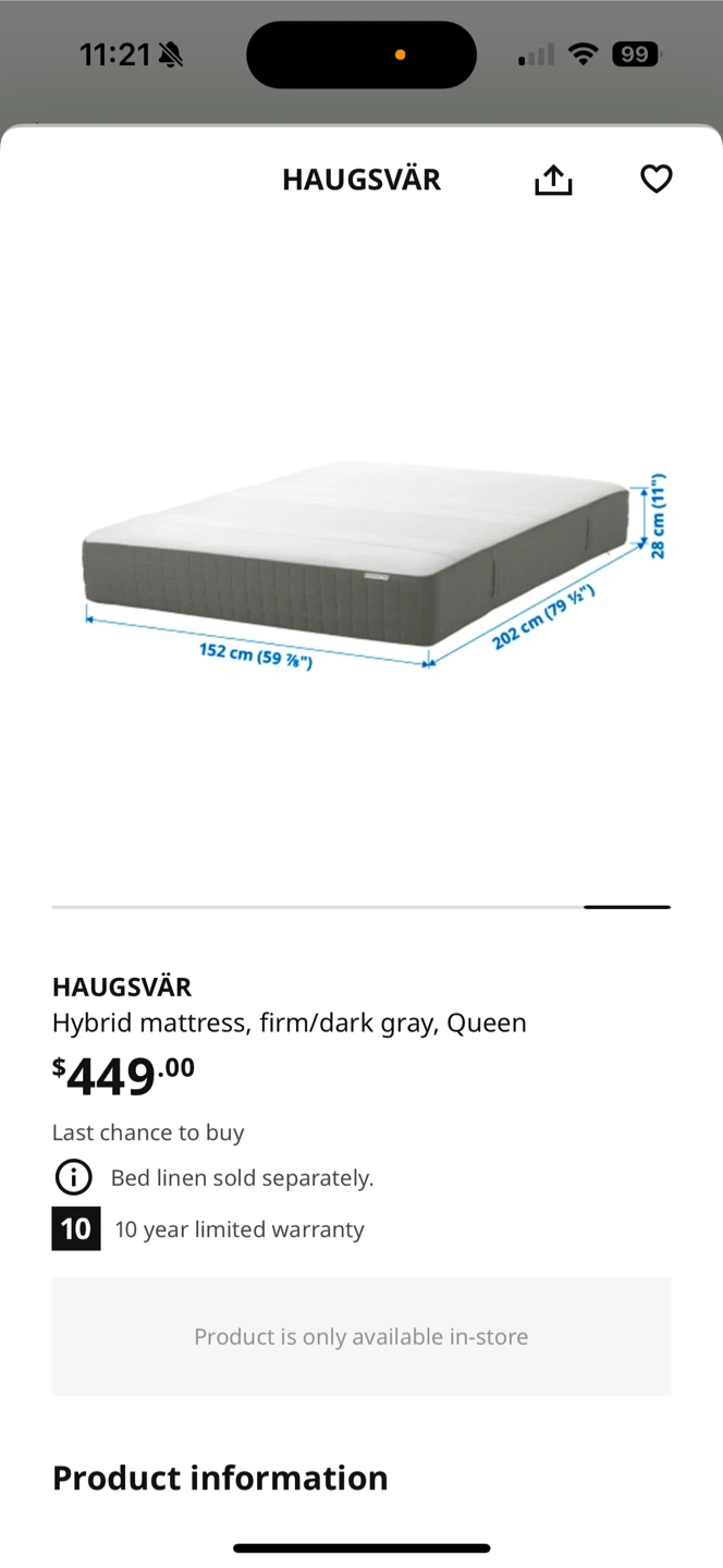 IKEA VEVELSTAD Queen Bed Frame - photo 4