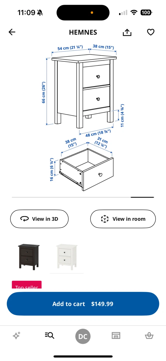 IKEA Hemnes White Nightstand - photo 4