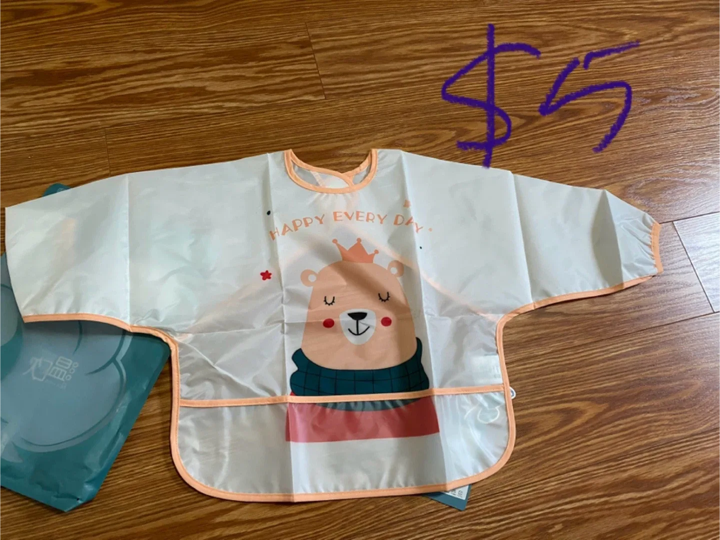 Baby Bib with Sleeves - Bear Design thumbnail