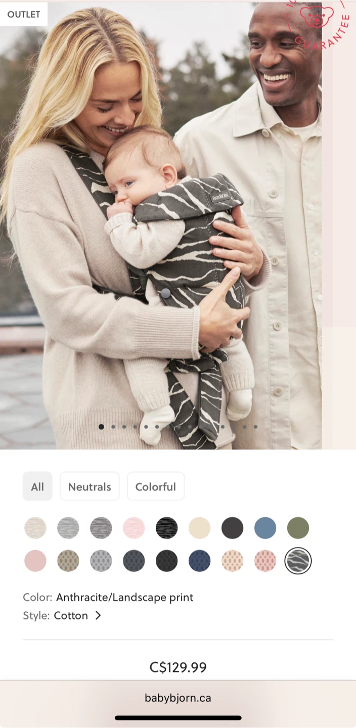BabyBjörn Baby Carrier - Black/White Zebra Print