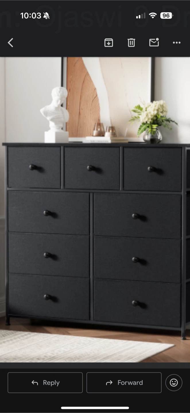 Ojaswi 9 Drawer Dresser - Black/Grey