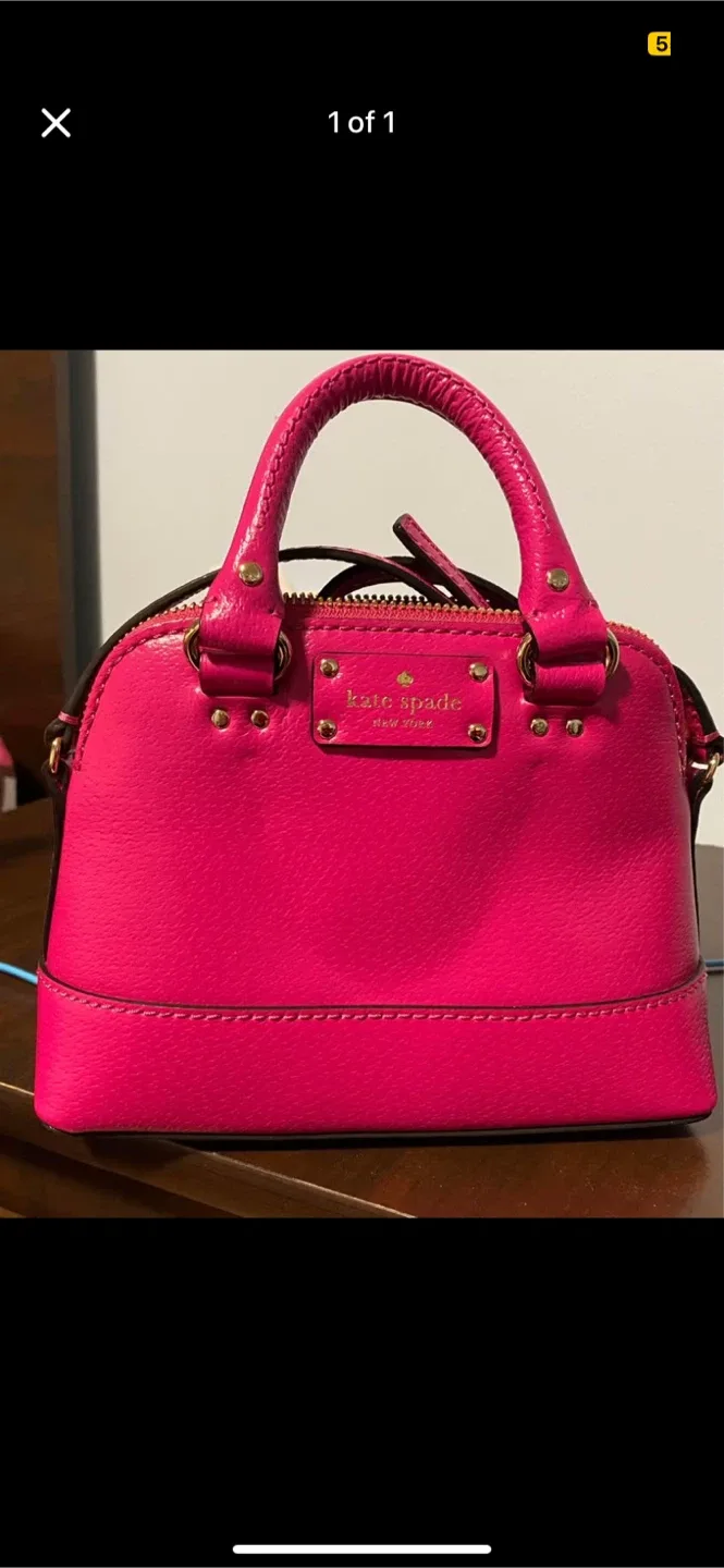 Kate Spade Pink Leather Dome Satchel ( mini size) thumbnail
