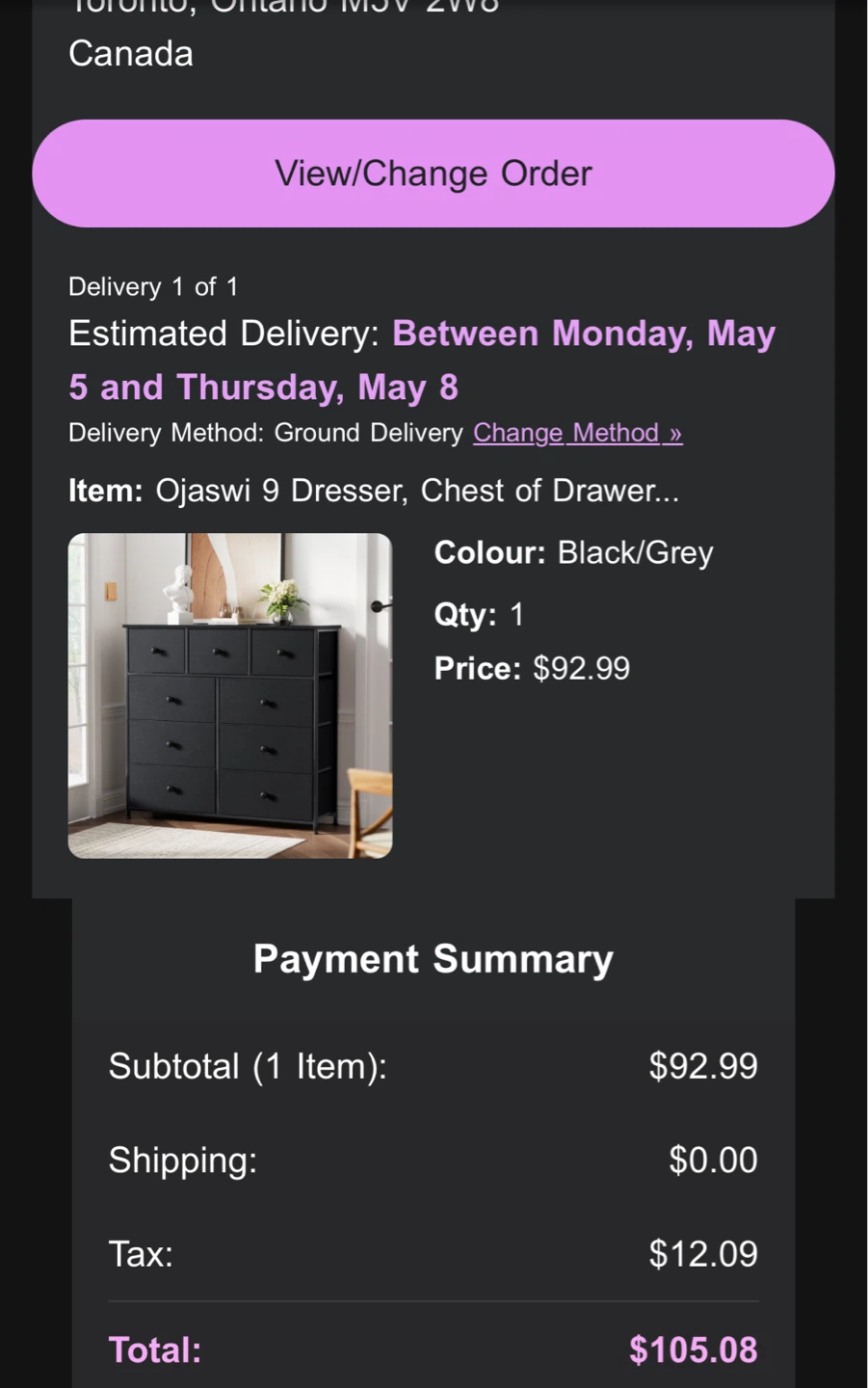 Ojaswi 9 Drawer Dresser - Black/Grey - photo 2