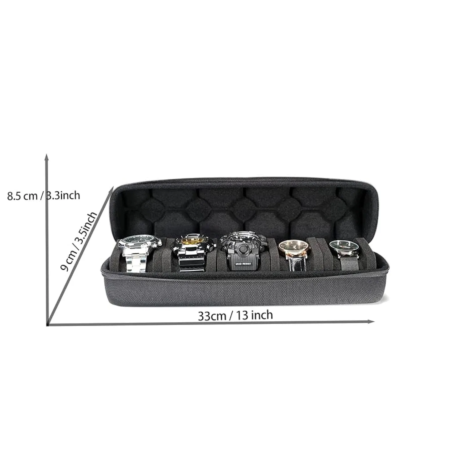 Black Watch Travel Case - Holds 5 Watches image indicator(4)
