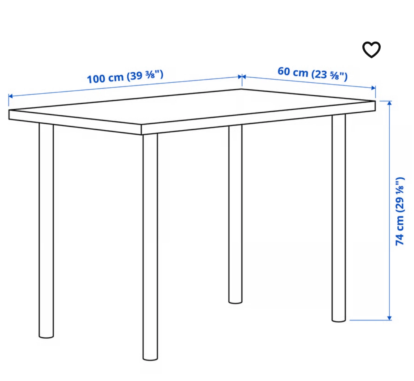 IKEA Linnmon / Adils White Desk - 39 3/8" - photo 2
