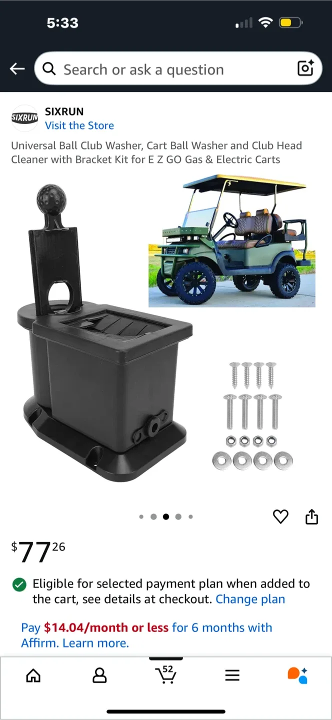 SIXRUN Universal Ball Club Washer - Golf Cart Accessory image indicator(5)