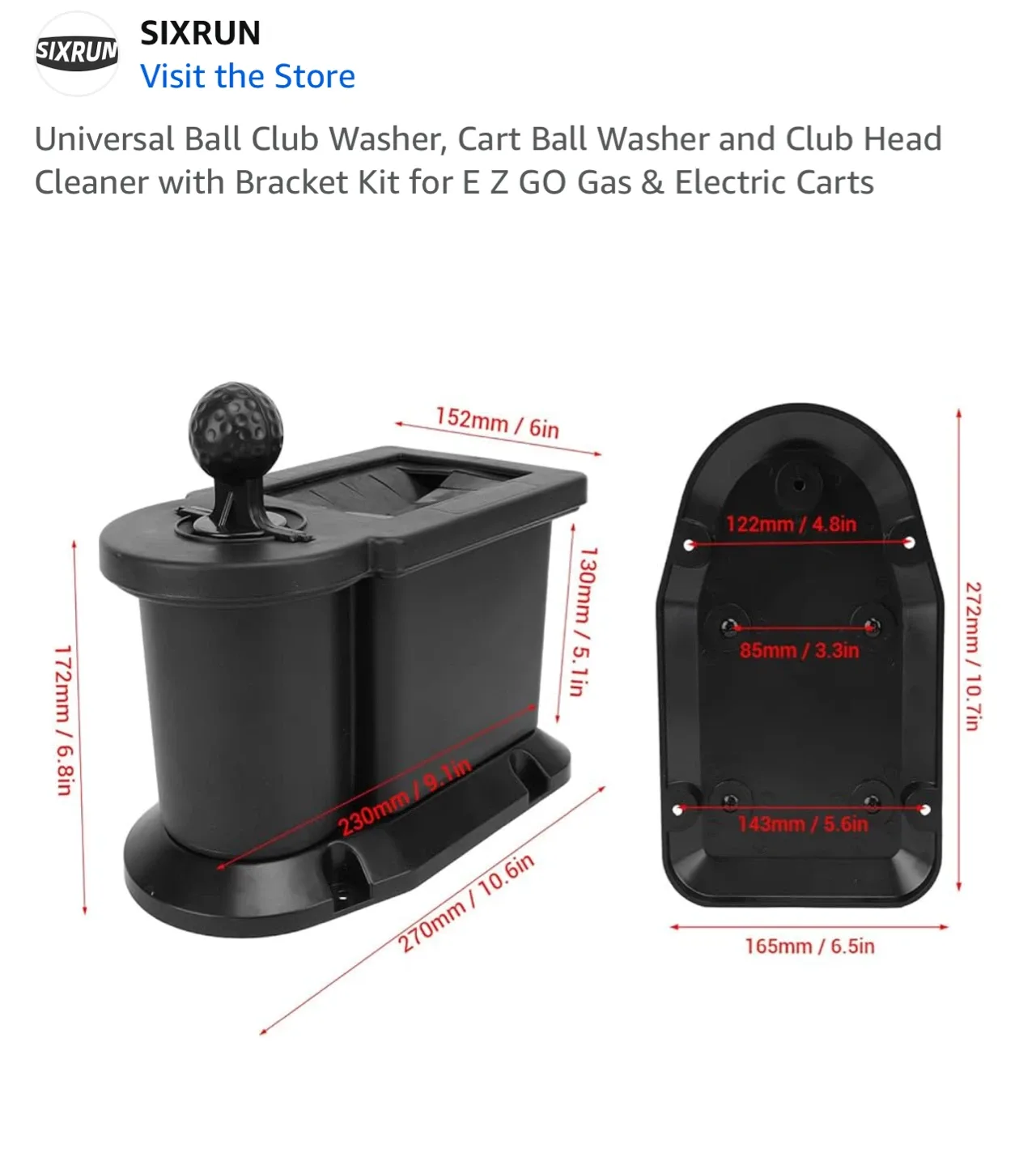 SIXRUN Universal Ball Club Washer - Golf Cart Accessory image indicator(4)