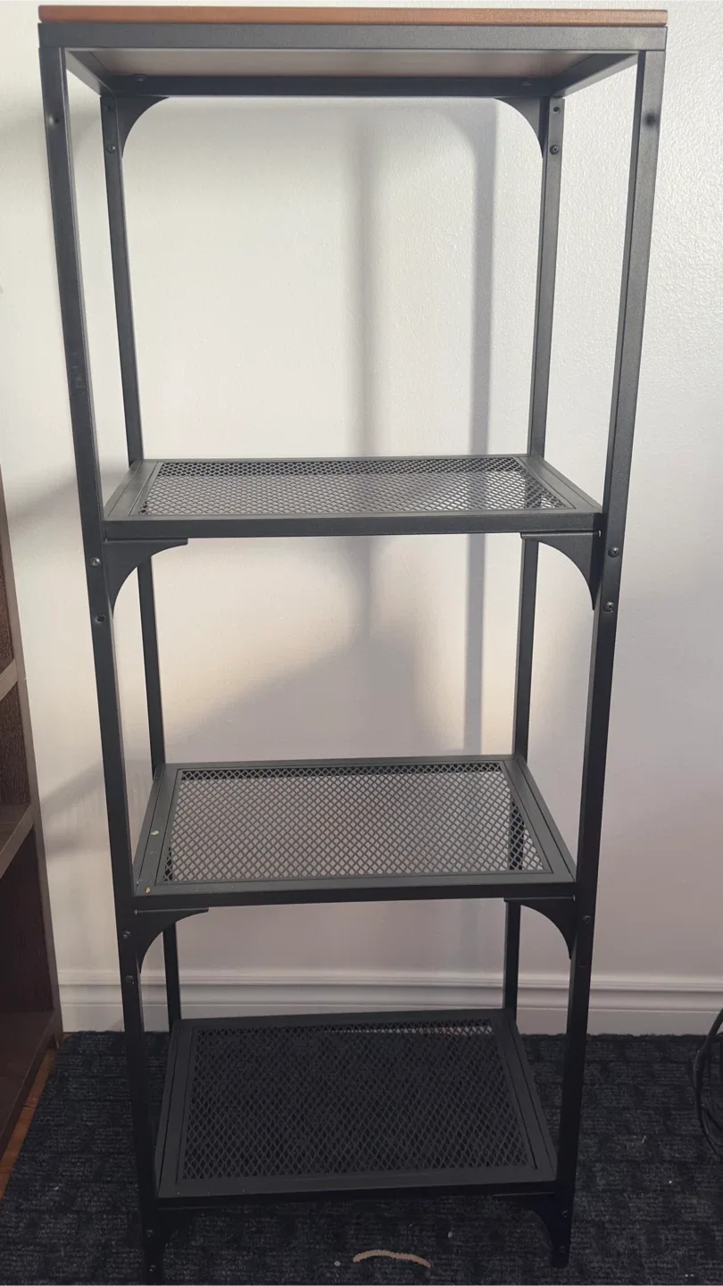 Black Metal & Wood Shelf