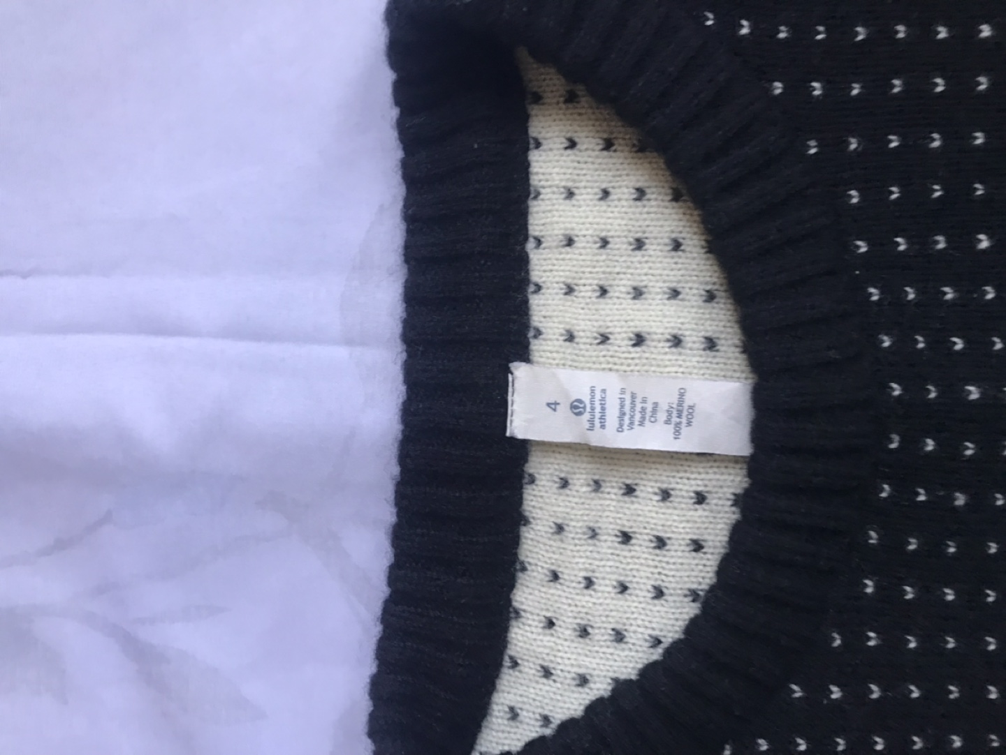 Women’s Lululemon Black Sweater with white dots - Size 4 - photo 3