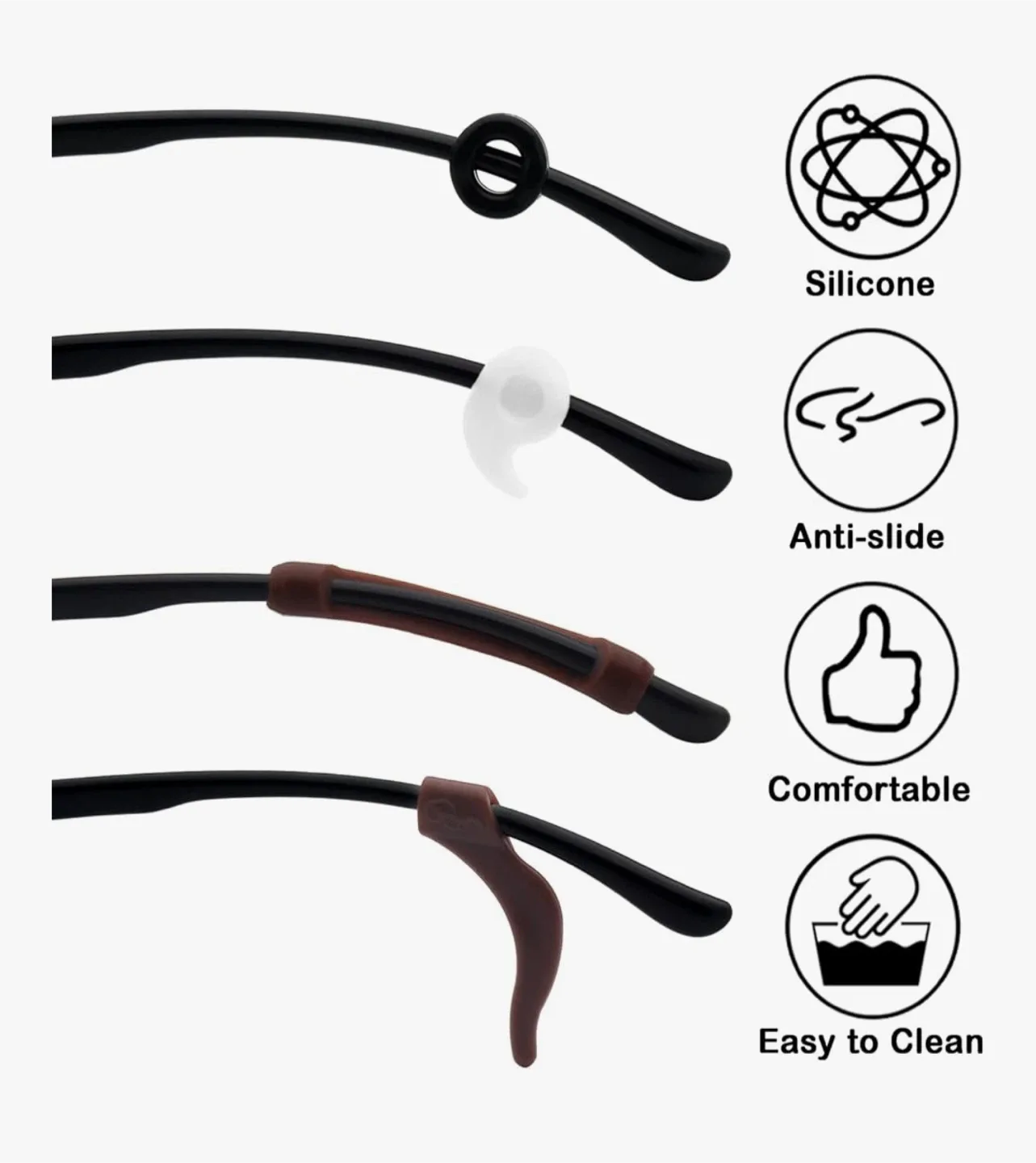 Eyeglass Ear Hook & Anti-Slip Kit – 12 Pair Set image indicator(2)